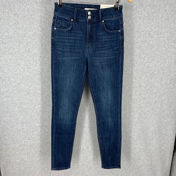 Anthropologie Unpublished Ella Sky High Rise Skinny Jeans Size 26 Dark Wash NEW - Picture 1 of 14